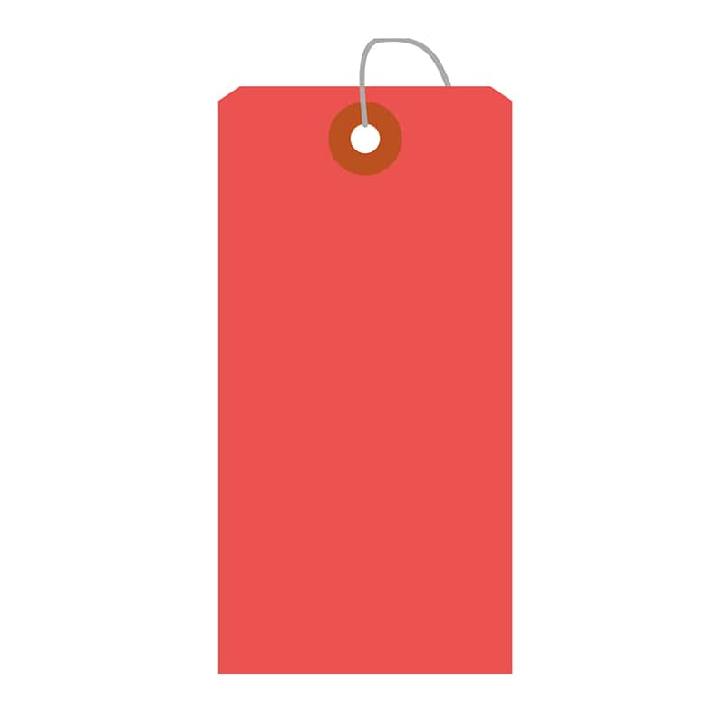 ササガワ カラー荷札 中　赤　一穴 25-121　2000枚 1箱（ご注文単位1箱）【直送品】