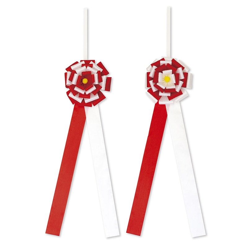 ササガワ テープカット用花型リボン 花径160 35-7089　2枚 1箱（ご注文単位1箱）【直送品】