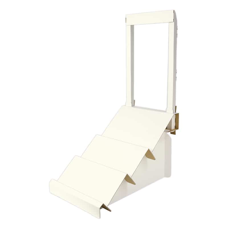 ササガワ 組立式3段傾斜棚 ポスタースタンド付き ホワイト 44-8897 1セット（ご注文単位1セット）【直送品】