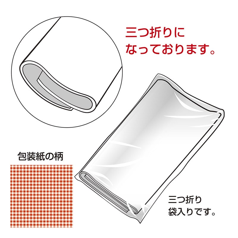 ササガワ 包装紙 半才判 レトロギンガム赤 50枚 49-1154 1包(ご注文単位1包)【直送品】