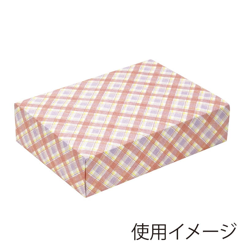 ササガワ 包装紙 タータンチェックR 半才判 49-1156 50枚 1包(ご注文単位1包)【直送品】