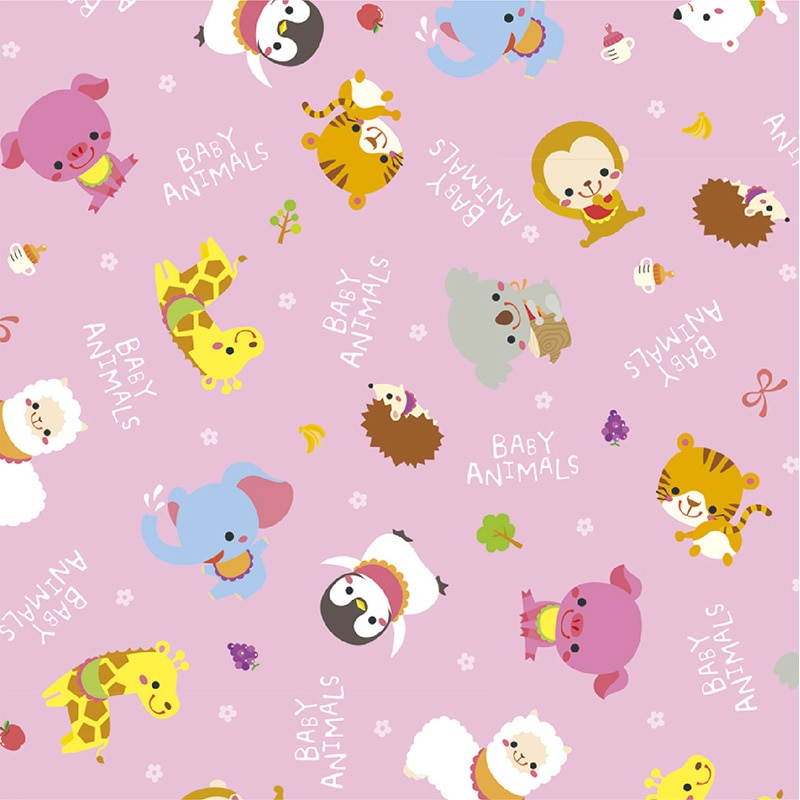 ササガワ 包装紙 ベビーアニマルP　半才判 49-1303　50枚 1包（ご注文単位1包）【直送品】