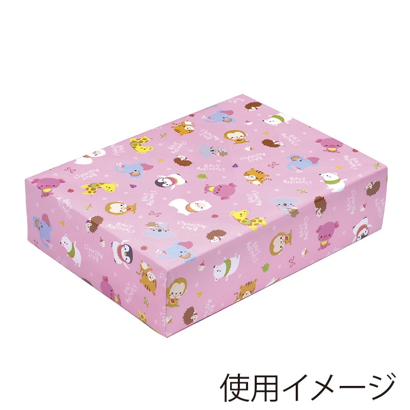 ササガワ 包装紙 ベビーアニマルP 半才判 49-1303 50枚 1包(ご注文単位1包)【直送品】