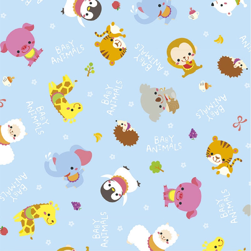 ササガワ 包装紙 ベビーアニマルB　半才判 49-1304　50枚 1包（ご注文単位1包）【直送品】