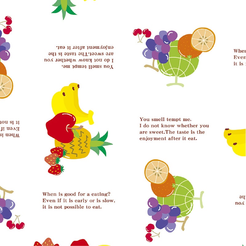 ササガワ 包装紙 リアルフルーツ　半才判 49-1401　50枚 1包（ご注文単位1包）【直送品】