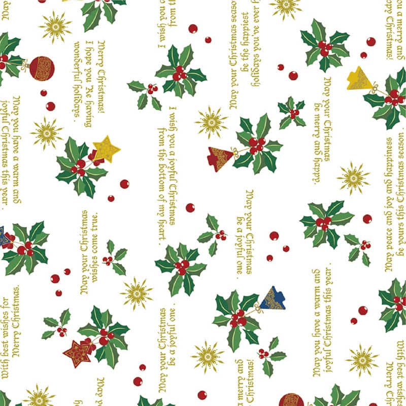 ササガワ クリスマス包装紙 半才判 ホーリーデコ 49-3024 1包（ご注文単位1包）【直送品】