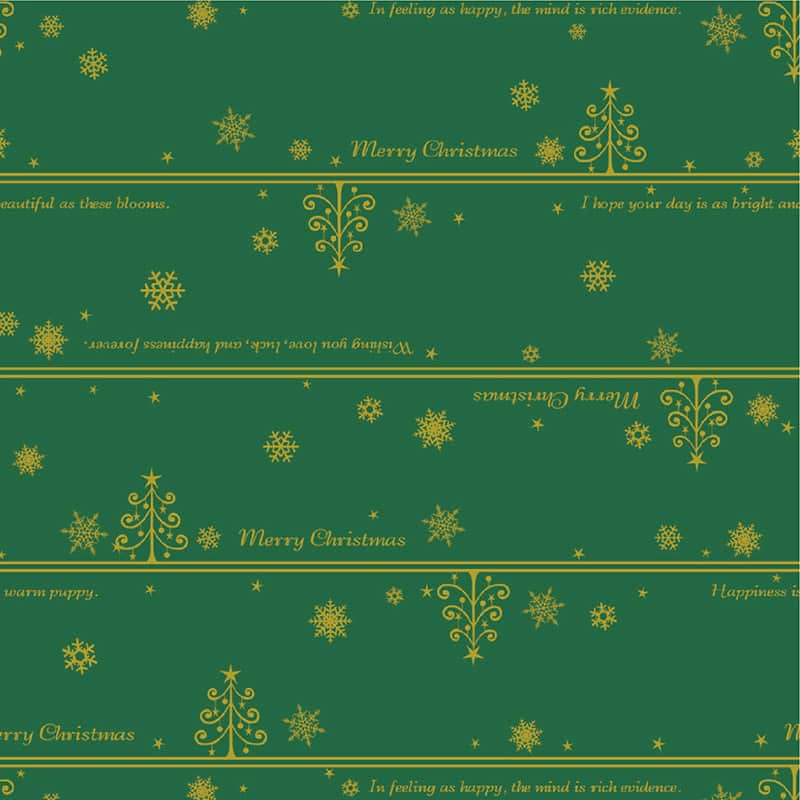 ササガワ クリスマス包装紙 半才判 ネージュ緑 49-3026 1包（ご注文単位1包）【直送品】