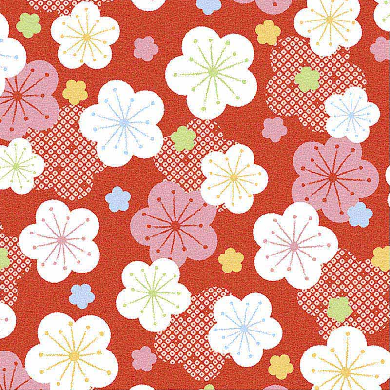 ササガワ 包装紙 祝い梅 半才判 49-1722 50枚 1包(ご注文単位1包)【直送品】