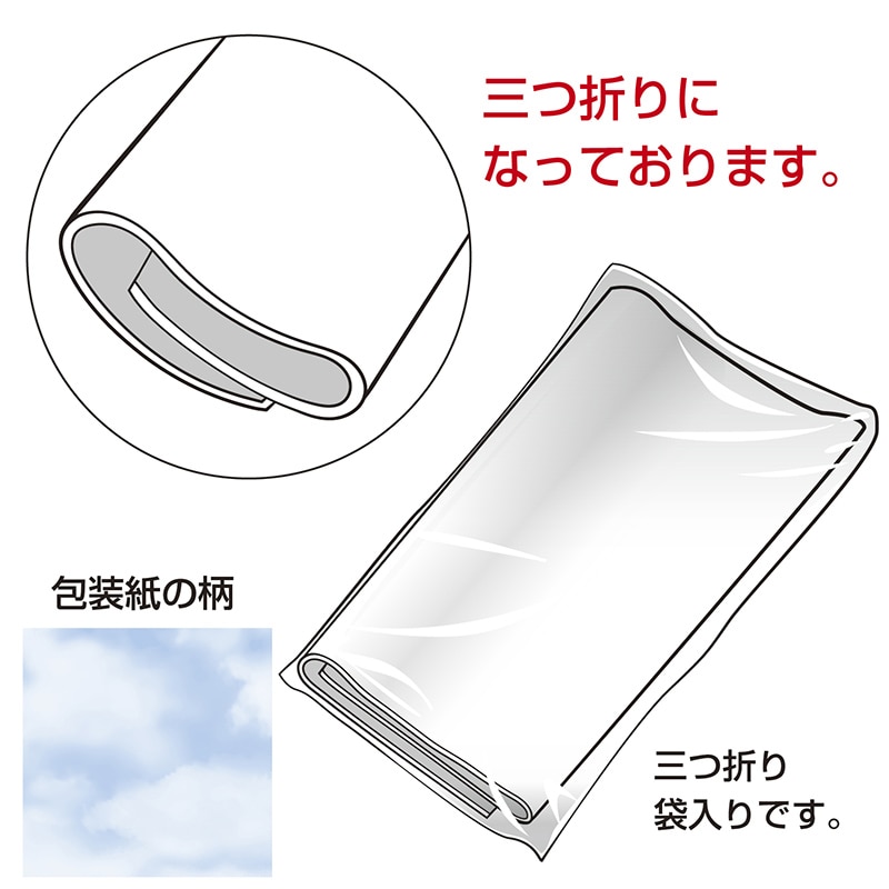 ササガワ 包装紙 クラウド　ブルー半才判 49-1812　50枚 1包（ご注文単位1包）【直送品】