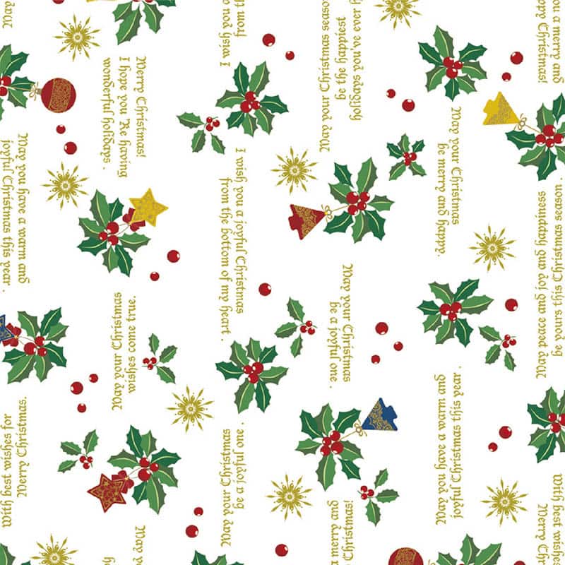 ササガワ 包装紙 半才判 10枚ロール ホーリーデコ 49-3624 1本（ご注文単位1本）【直送品】