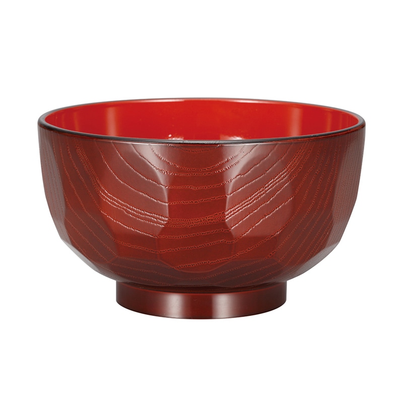 三義漆器店 樹脂容器　亀甲大汁椀 紅溜  1個（ご注文単位5個）【直送品】