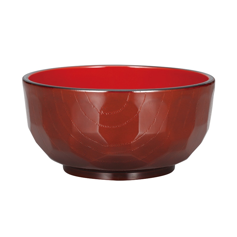 三義漆器店 樹脂容器　亀甲丼 紅溜  1個（ご注文単位5個）【直送品】