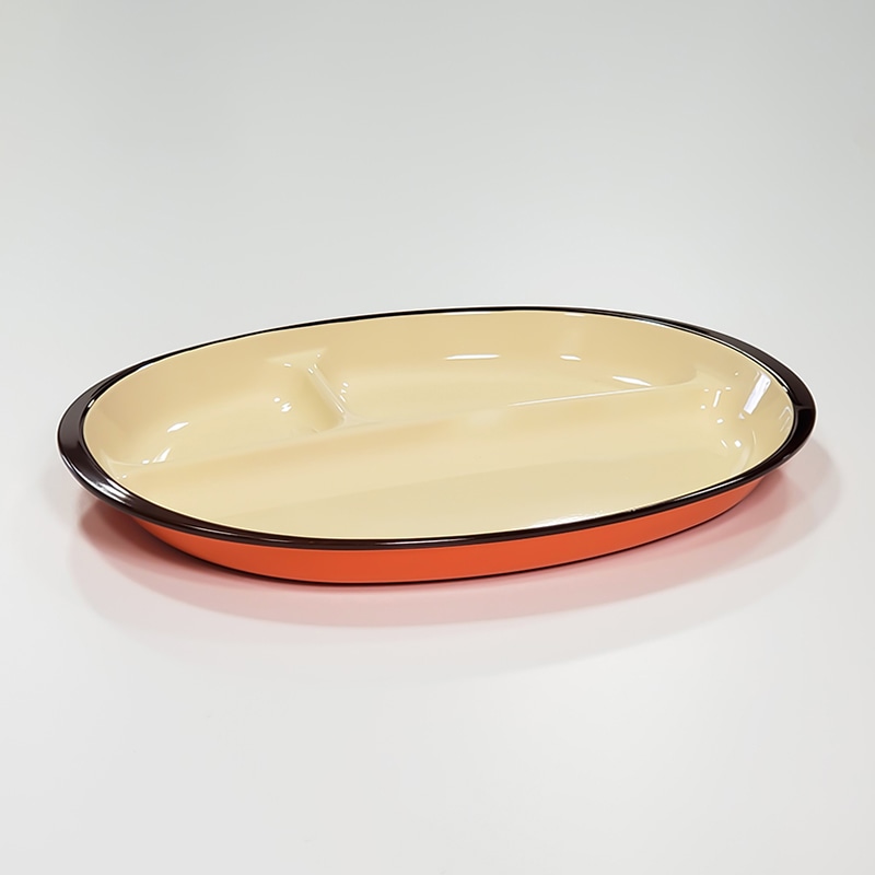 三義漆器店 樹脂容器　オーバルトレイ オレンジ  1個（ご注文単位5個）【直送品】