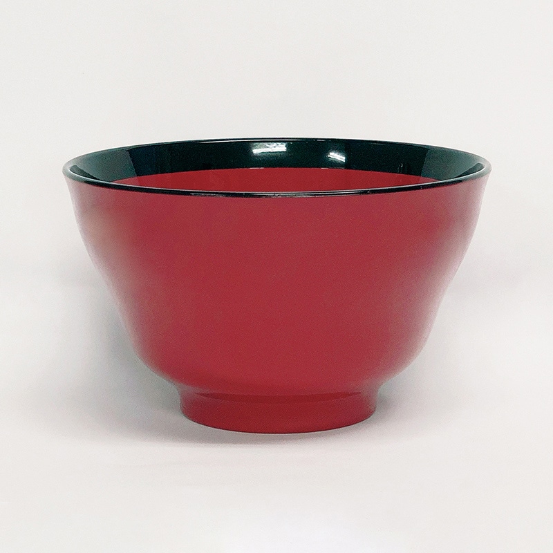 三義漆器店 樹脂容器　ひさご汁椀 総朱帯黒  1個（ご注文単位5個）【直送品】