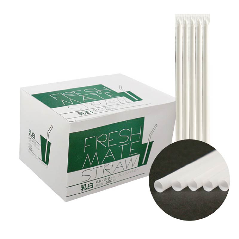 大黒工業 FMフレックスストロー 乳白 紙包装 500本/袋（ご注文単位1袋)【直送品】