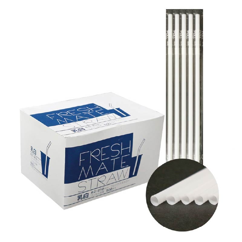 大黒工業 FMフレックスストロー 乳白 フィルム包装 500本/袋(ご注文単位1袋)【直送品】