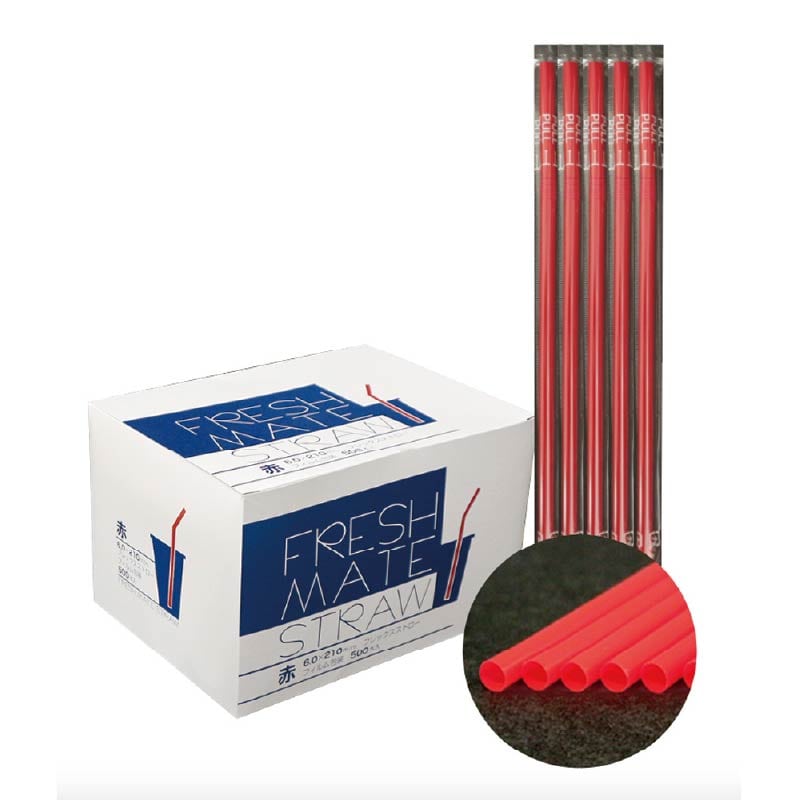 大黒工業 FMフレックスストロー 赤 フィルム包装 500本/袋(ご注文単位1袋)【直送品】