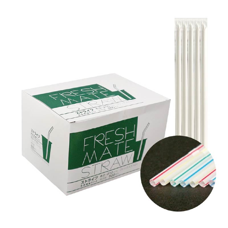 大黒工業 FMフレックスストロー ストライプ 紙包装 500本/袋（ご注文単位1袋)【直送品】