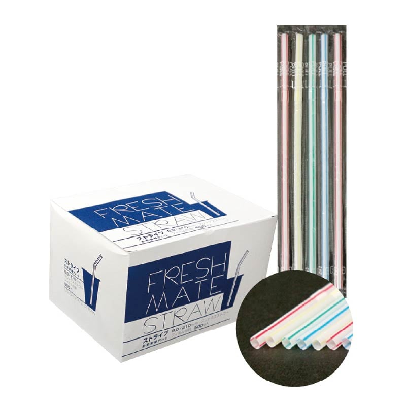 大黒工業 FMフレックスストロー ストライプ フィルム包装 500本/袋(ご注文単位1袋)【直送品】