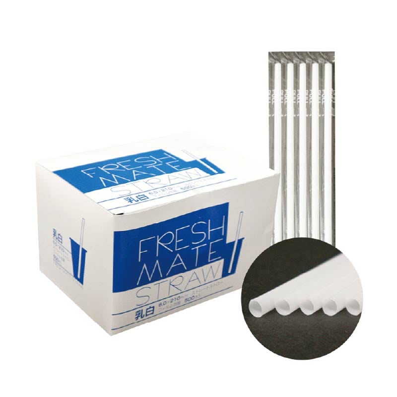 大黒工業 FMストレートストロー 乳白 フィルム包装 500本/袋(ご注文単位1袋)【直送品】