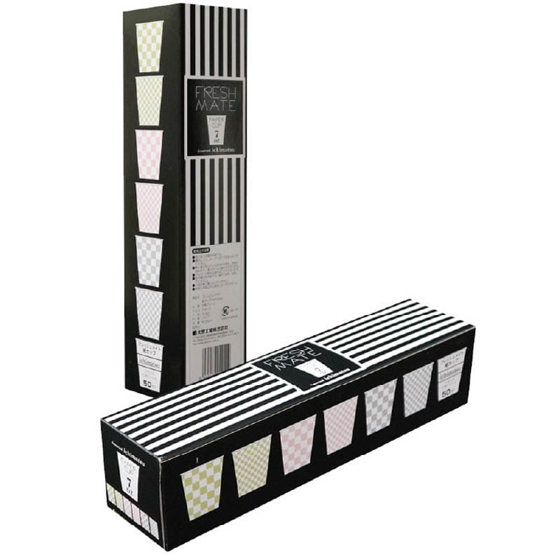大黒工業 紙カップ 7oz Ichimatsu 50個/袋（ご注文単位1袋)【直送品】
