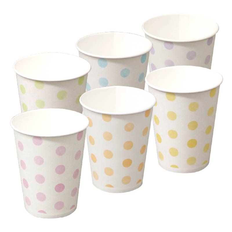 大黒工業 紙カップ 9oz Polka Dot 50個/袋（ご注文単位1袋)【直送品】