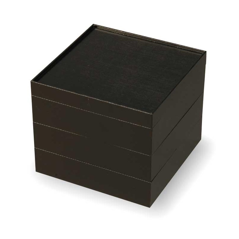 大黒工業 V-BOX 8寸 黒無地(金ボール付) 三段 1個/袋(ご注文単位1袋)【直送品】