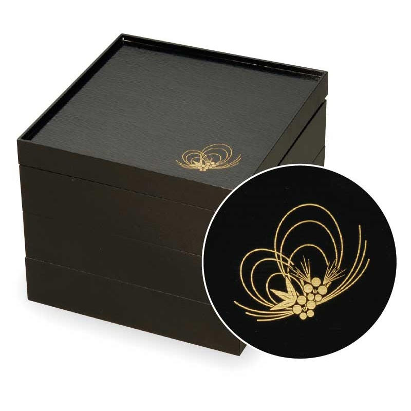 大黒工業 V-BOX 6.5寸祝い結び 黒 金ボール付 三段 1個/袋（ご注文単位1袋)【直送品】