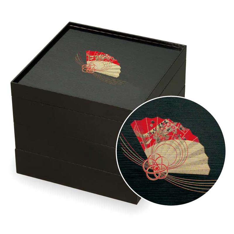 大黒工業 V-BOX 6.5寸 雅扇 黒(金ボール付) 三段 1個/袋（ご注文単位1袋)【直送品】