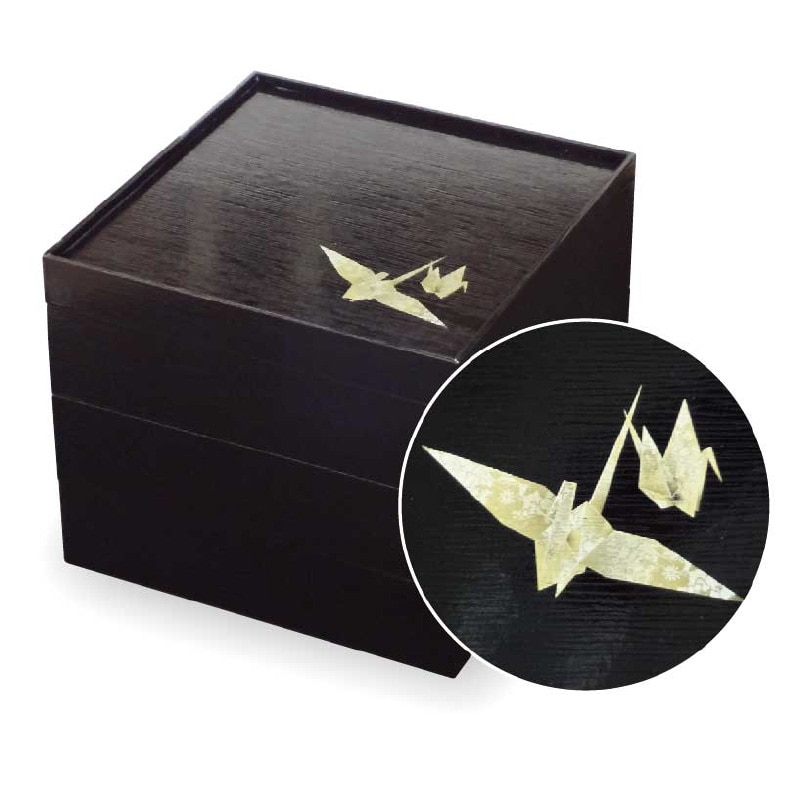 大黒工業 V-BOX 6.5寸 折鶴 黒(金ボール付) 三段 1個/袋（ご注文単位1袋)【直送品】