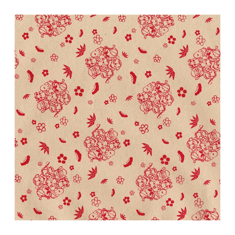 大黒工業 包装紙 未晒コットン KH-4012 七福神 KH-4012 100枚/袋(ご注文単位1袋)【直送品】