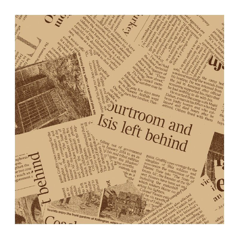 大黒工業 包装紙 未晒コットン ニュースペーパー KH-4013  100枚/袋（ご注文単位1袋)【直送品】