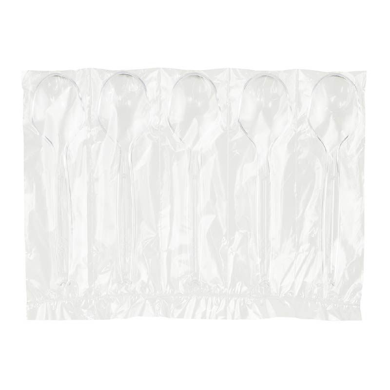 大黒工業 丸スプーン#100 透明 5連 1000本/箱（ご注文単位1箱)【直送品】