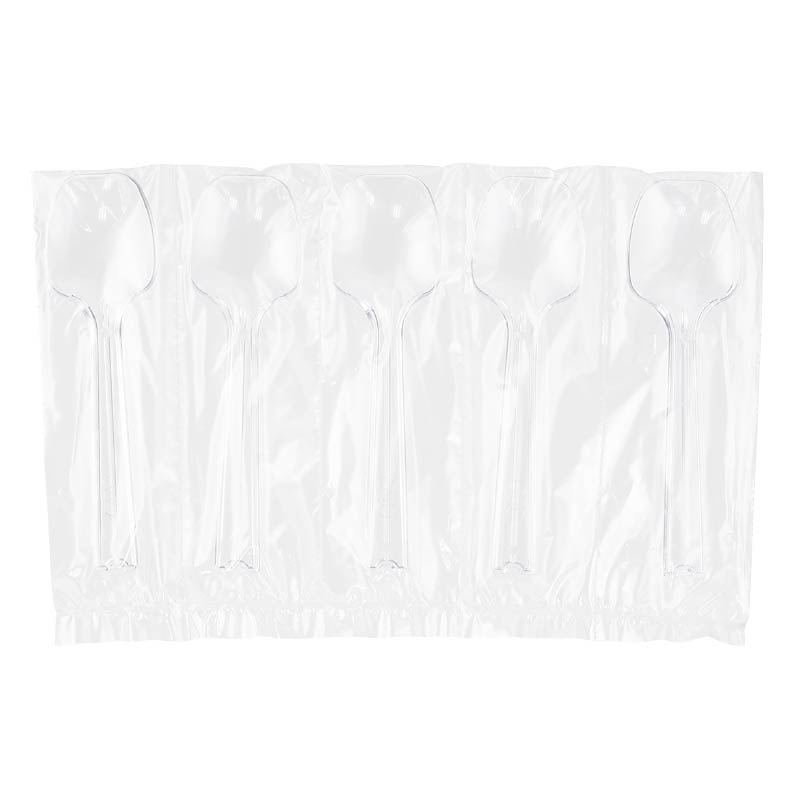 大黒工業 平スプーン#80 透明 5連 1000本/箱（ご注文単位1箱)【直送品】