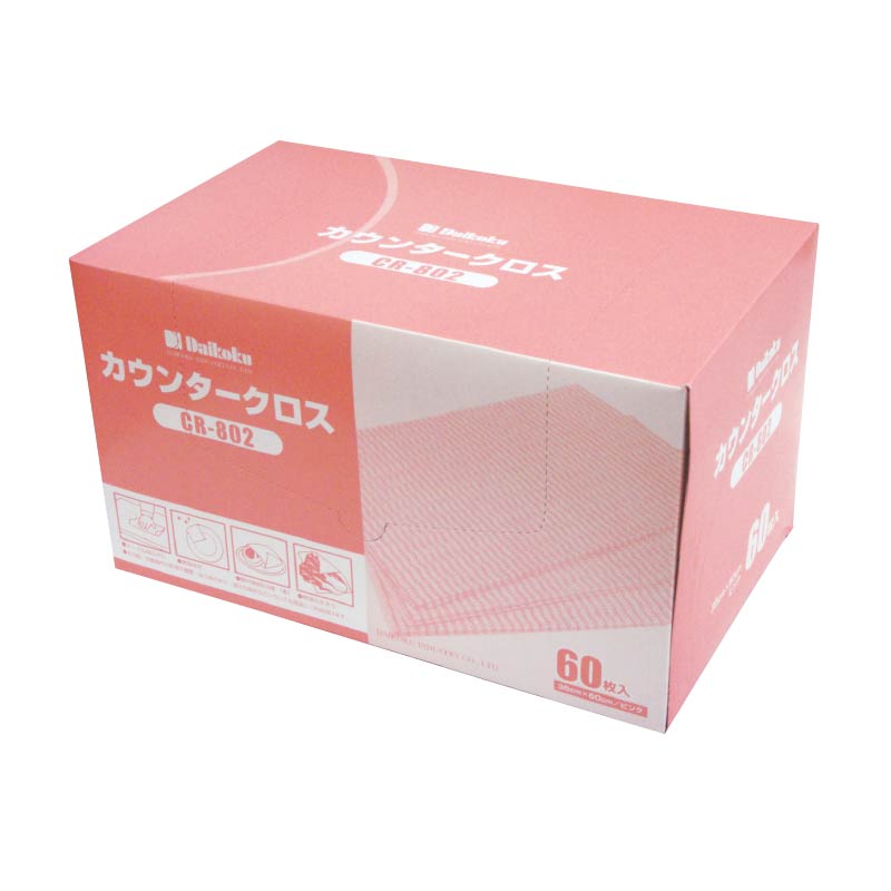 大黒工業 カウンタークロス CR-802 ピンク 60枚/袋（ご注文単位1袋)【直送品】