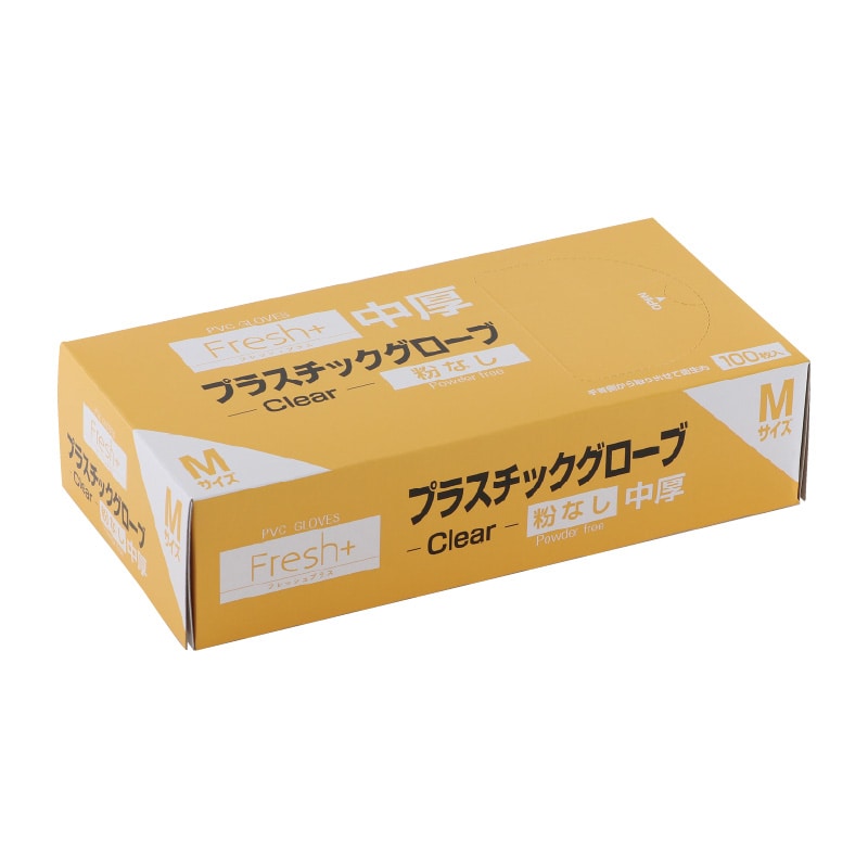 大黒工業 Fresh+中厚 M プラスチックグローブ Fresh+中厚 粉無 M 100枚/袋（ご注文単位1袋)【直送品】
