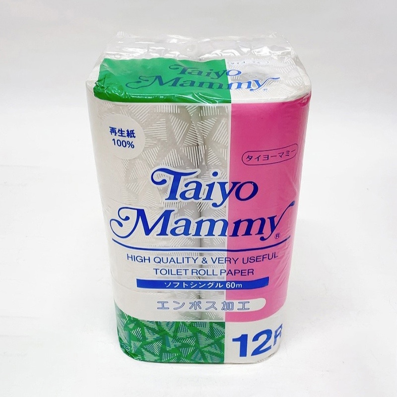 太洋紙業 トイレットペーパー　タイヨーマミー シングル　60m　12ロール  1パック（ご注文単位16パック）【直送品】