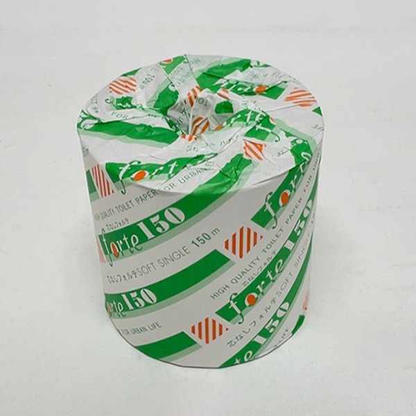 太洋紙業 トイレットペーパー　芯なしフォルテ　パック包装 シングル　150m  1個（ご注文単位96個）【直送品】