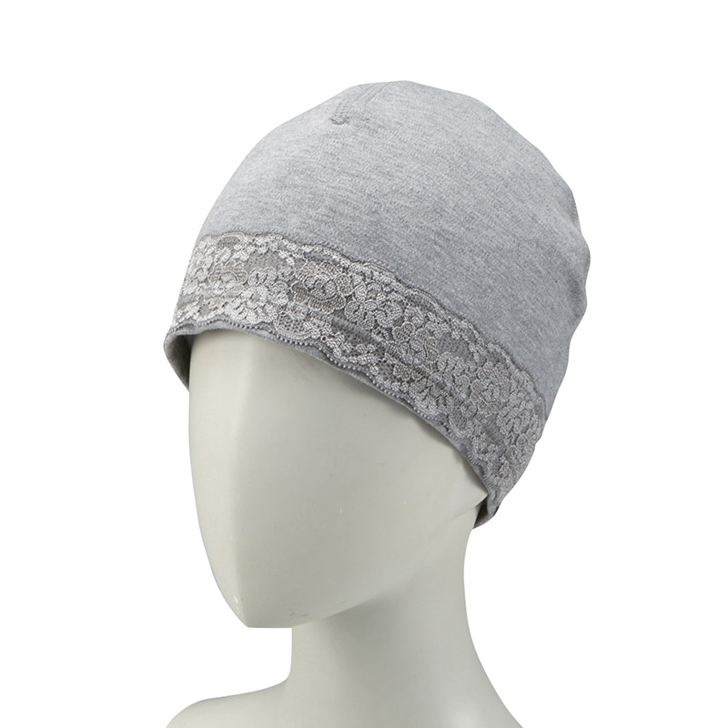 おしゃれキャップ2　レース付 8813　L　58-62cm　グレー  1個（ご注文単位1個）【直送品】