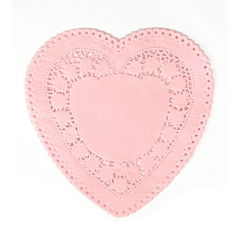 日本サンレオ カラーレースペーパー ハート型 #4 ピンク 120枚入 穴無し 1個(ご注文単位1個)【直送品】