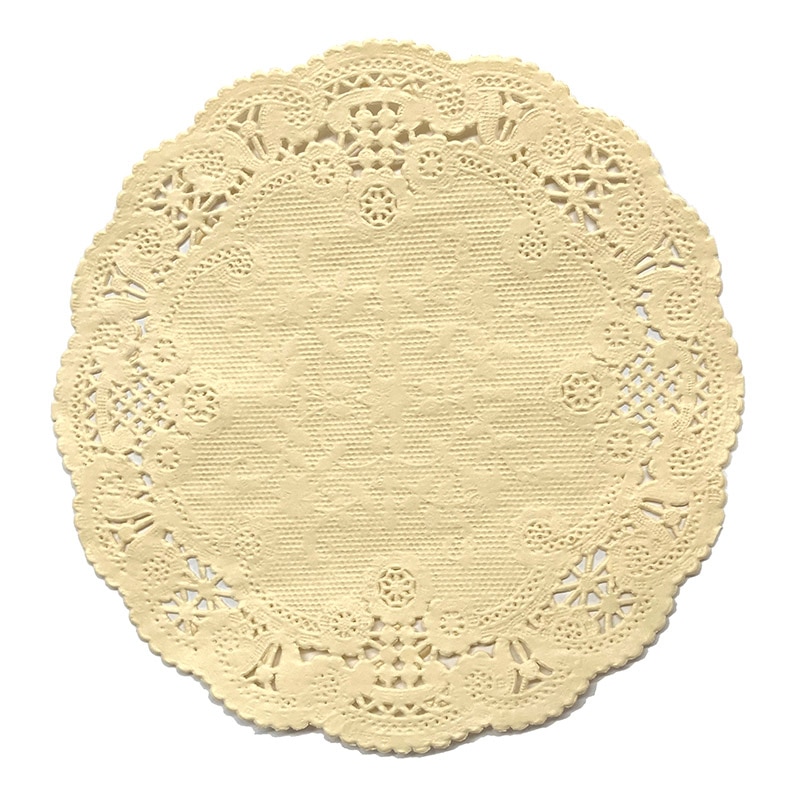 日本サンレオ カラーレースペーパー　丸型 ＃6　イエロー　20枚入  1束（ご注文単位180束）【直送品】