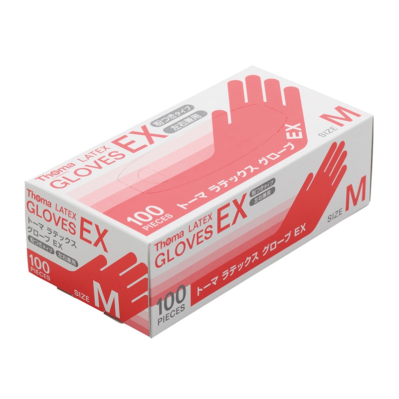 宇都宮製作 トーマ　ラテックスグローブEX M　粉つき　100枚 NR0580PW-NB 1箱（ご注文単位20箱）【直送品】
