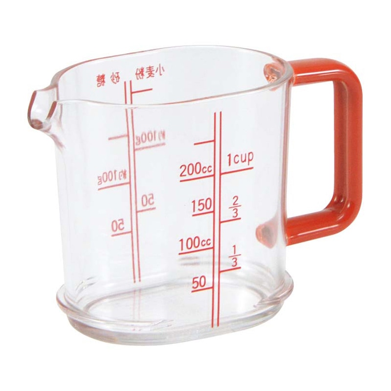 エンテック ポリカーボ メジャーカップ PM-1 200cc 赤 1個(ご注文単位1個)【直送品】