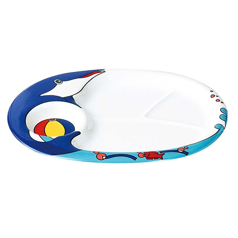 メラミン ランチ皿 イルカ L-1 1個(ご注文単位1個)【直送品】