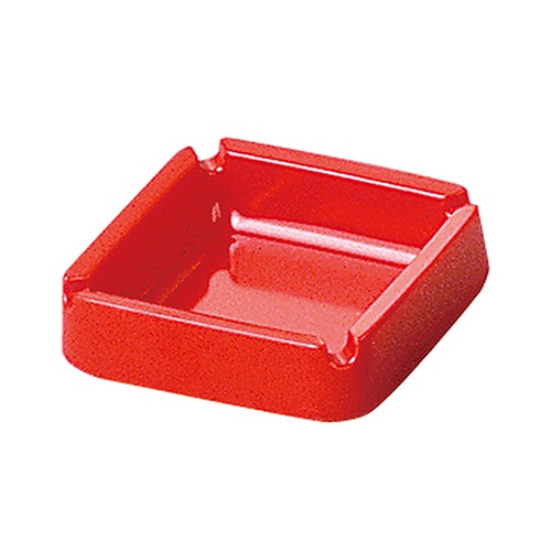 エンテック メラミン カラー灰皿 正角 レスト付 A-270 赤 1個（ご注文単位1個）【直送品】