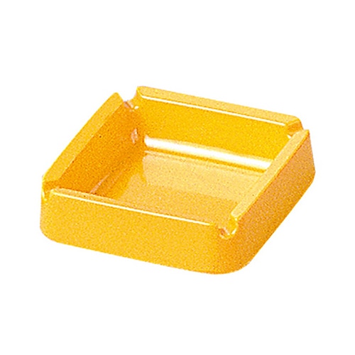 エンテック メラミン カラー灰皿 正角 レスト付 A-270 黄 1個（ご注文単位1個）【直送品】