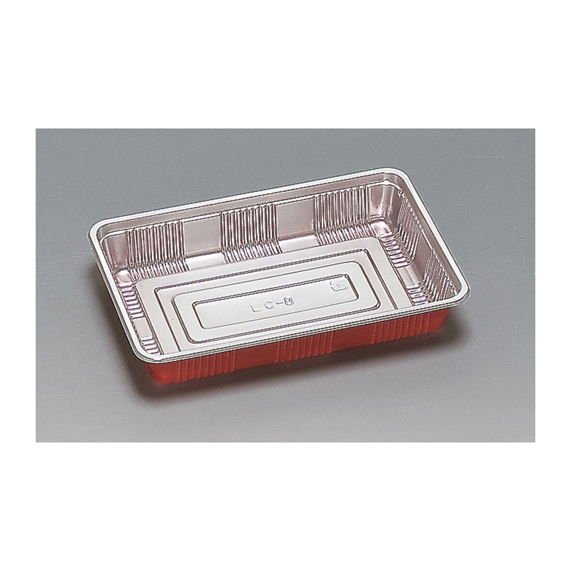 福助工業 弁当容器　ディッシュ　本体 LC-8 かぶせフタ付 100枚/束（ご注文単位8束）【直送品】