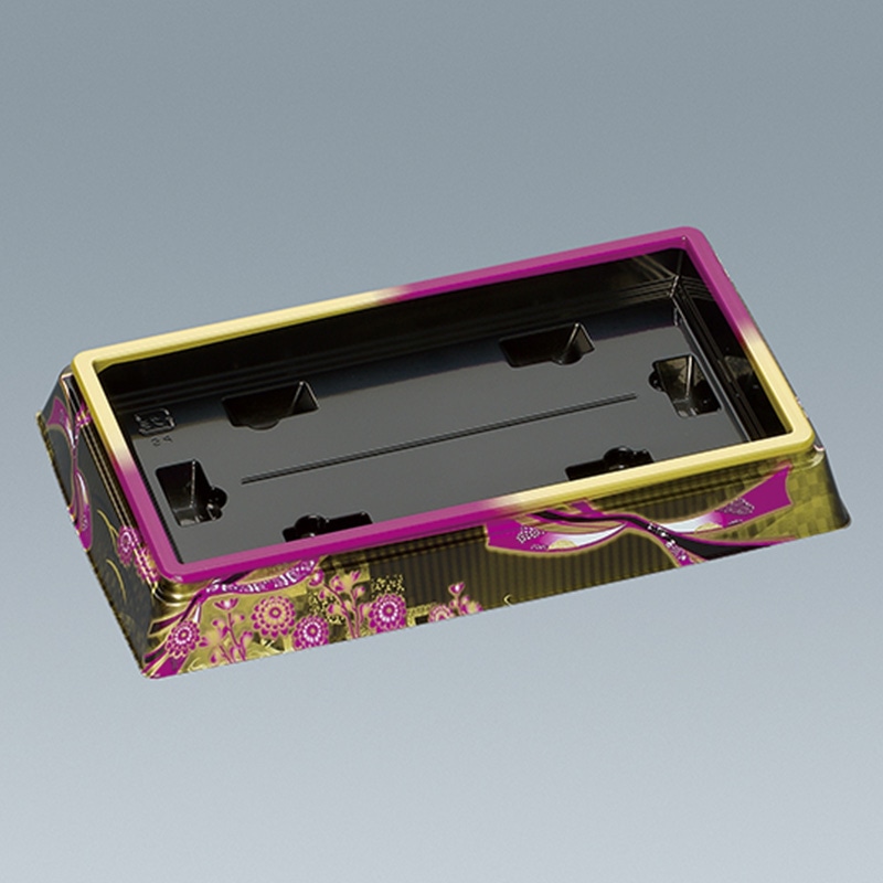 福助工業 寿司桶 新角桶 本体 110H(S) 蒔絵紫 10枚/束(ご注文単位30束)【直送品】