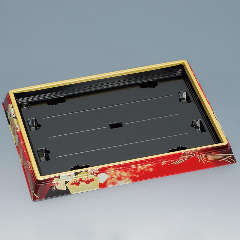 福助工業 寿司桶　新角桶　本体 410H（S） 鳳凰　赤 10枚/束（ご注文単位12束）【直送品】