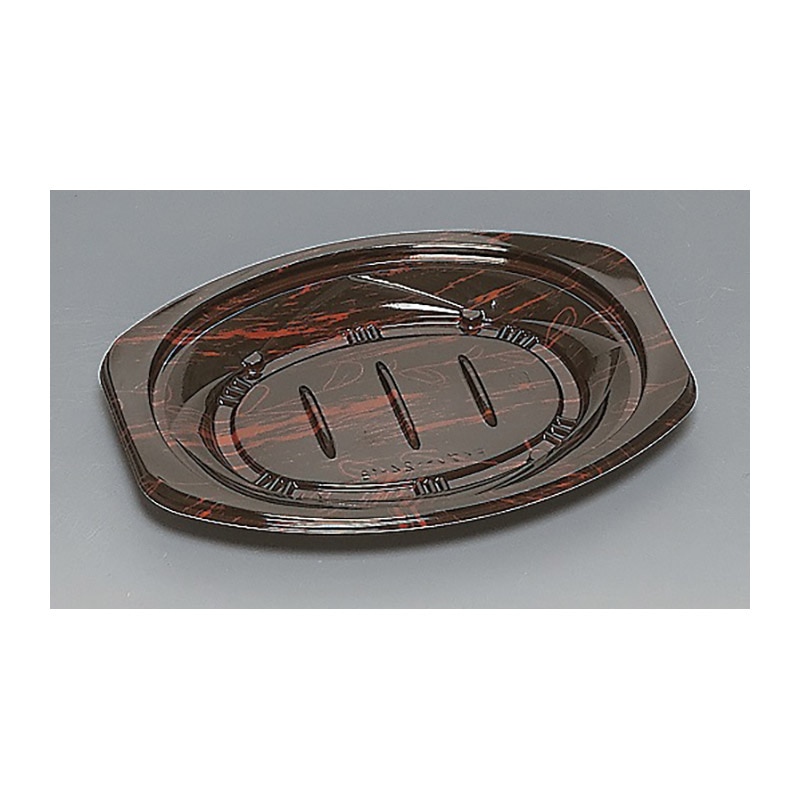 福助工業 プレート容器 FKプレート 本体 24-18H 木目リーフ 50枚/束(ご注文単位12束)【直送品】